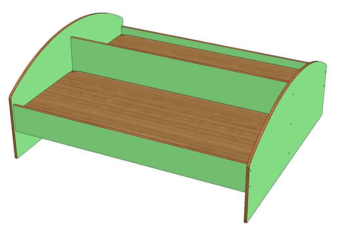 картинка Кровать одноярусная двухместная 1200/1400х1200 мм. от магазина ДетсадЯр