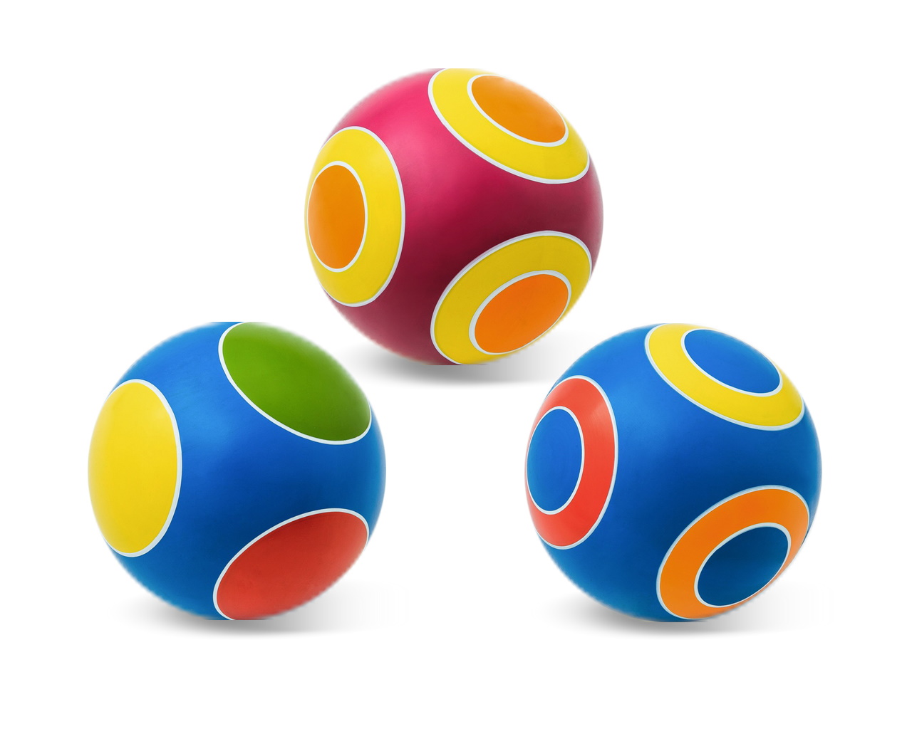 Мяч резиновый диаметр 125 мм., серия Кружочки, Чебоксары, Р3-125 АКЦИЯ 