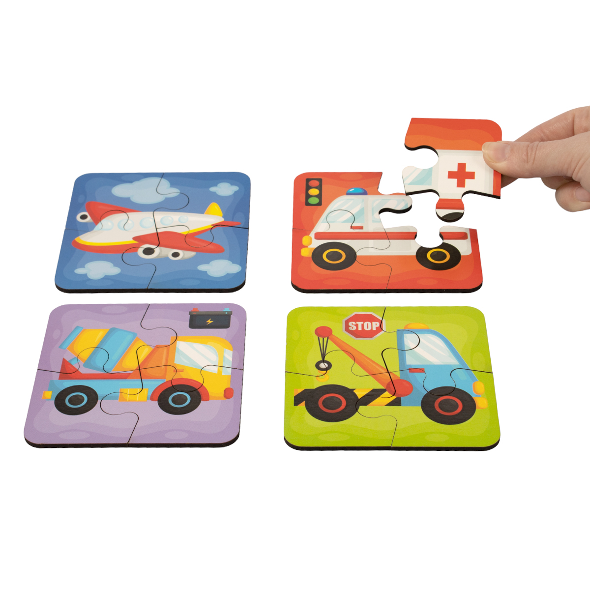 картинка Пазлы из дерева Транспорт 48 элементов. Серия Мои первые пазлы, 04875, Десятое Королевство от магазина ДетсадЯр