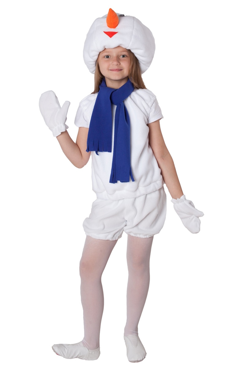 картинка Детский костюм Снеговик для мальчика или девочки (головной убор, жилет, штанишки, варежки, шарфик), МВ от магазина ДетсадЯр