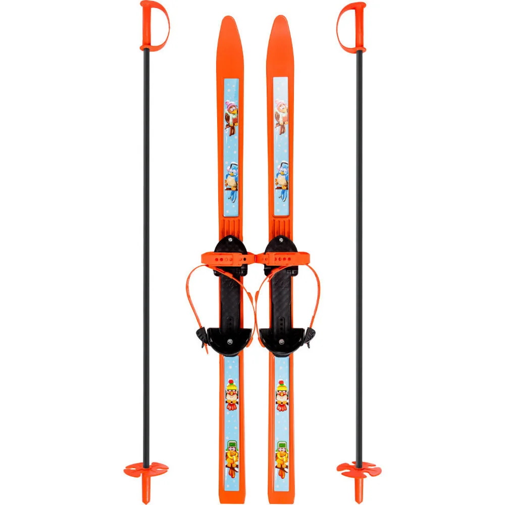 Лыжи пластиковые Вираж Спорт, длина лыж 100 см., с палками 100 см., Олимпик Спорт 