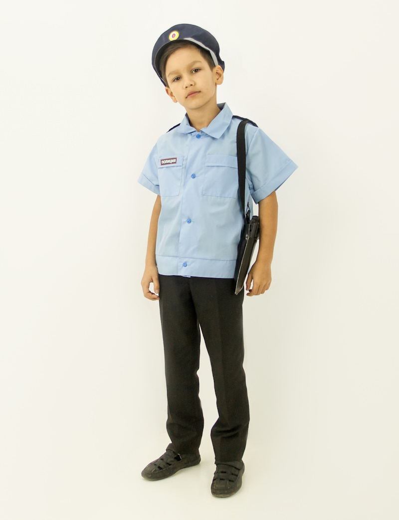 картинка Костюм детский профессия: Полицейский (рубашка + фуражка + кобура), МВ от магазина ДетсадЯр