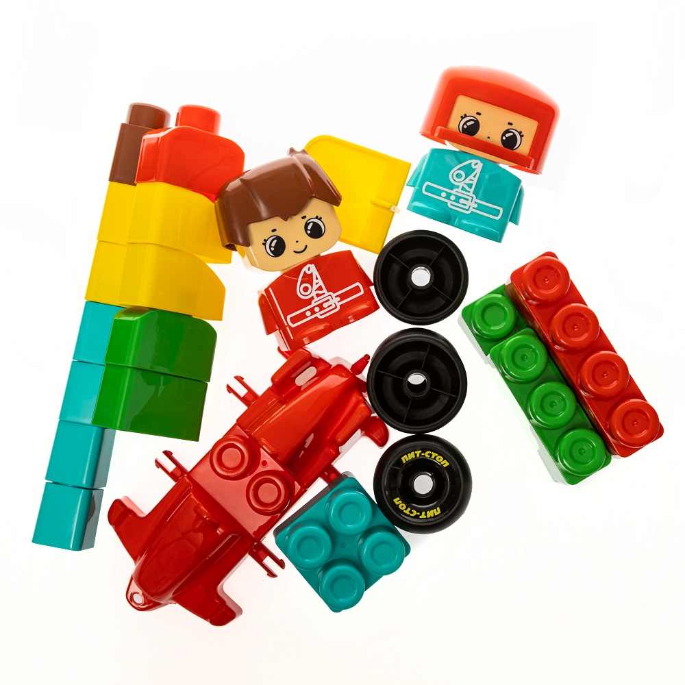 картинка Конструктор пластиковый Пит-стоп 30 деталей Baby Blocks, 03909, Десятое Королевство  от магазина ДетсадЯр