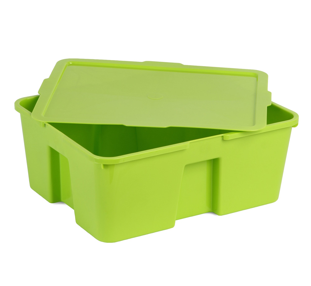 картинка Контейнер №2 средний салатовый с крышкой. Размер: 440*350*180 мм., система хранения Игротека от магазина ДетсадЯр