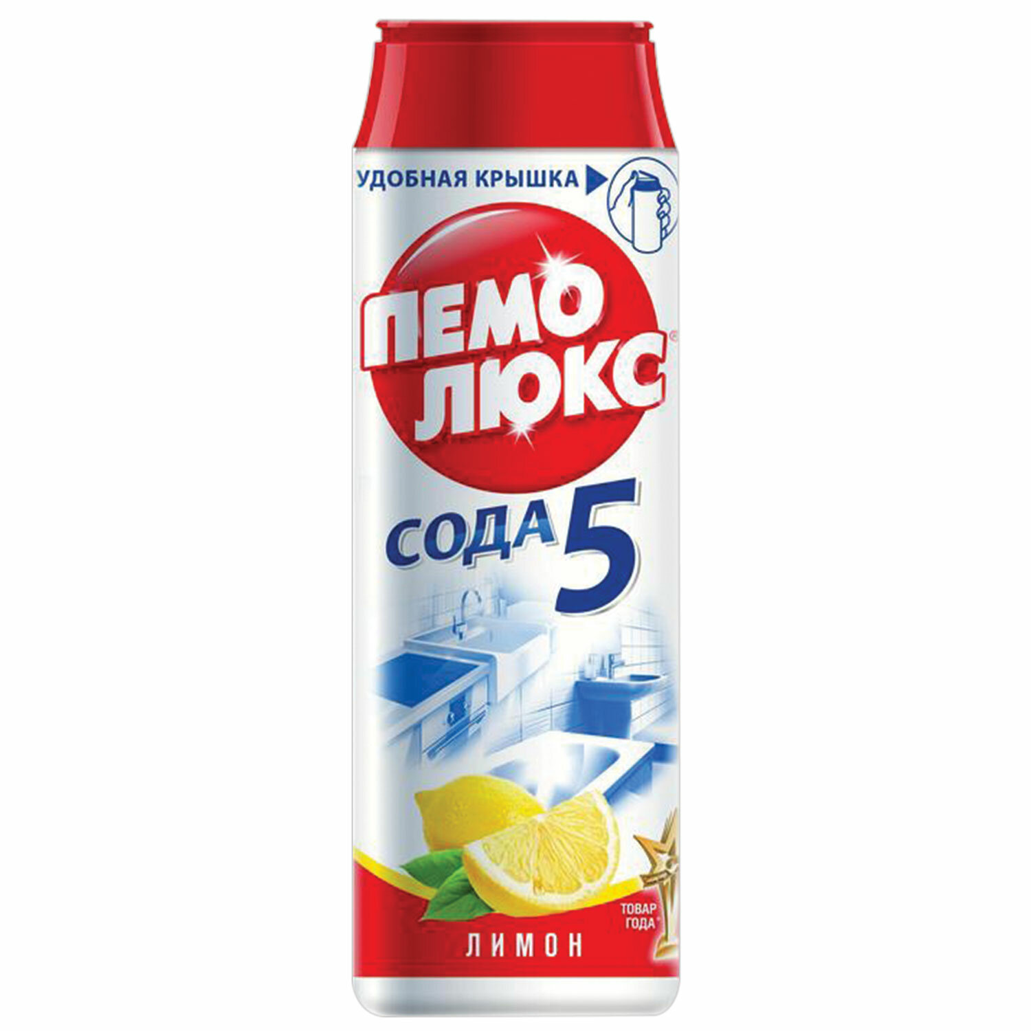 картинка Чистящее средство 480 г, ПЕМОЛЮКС Сода-5/7, "Лимон", порошок, 2415944 от магазина ДетсадЯр
