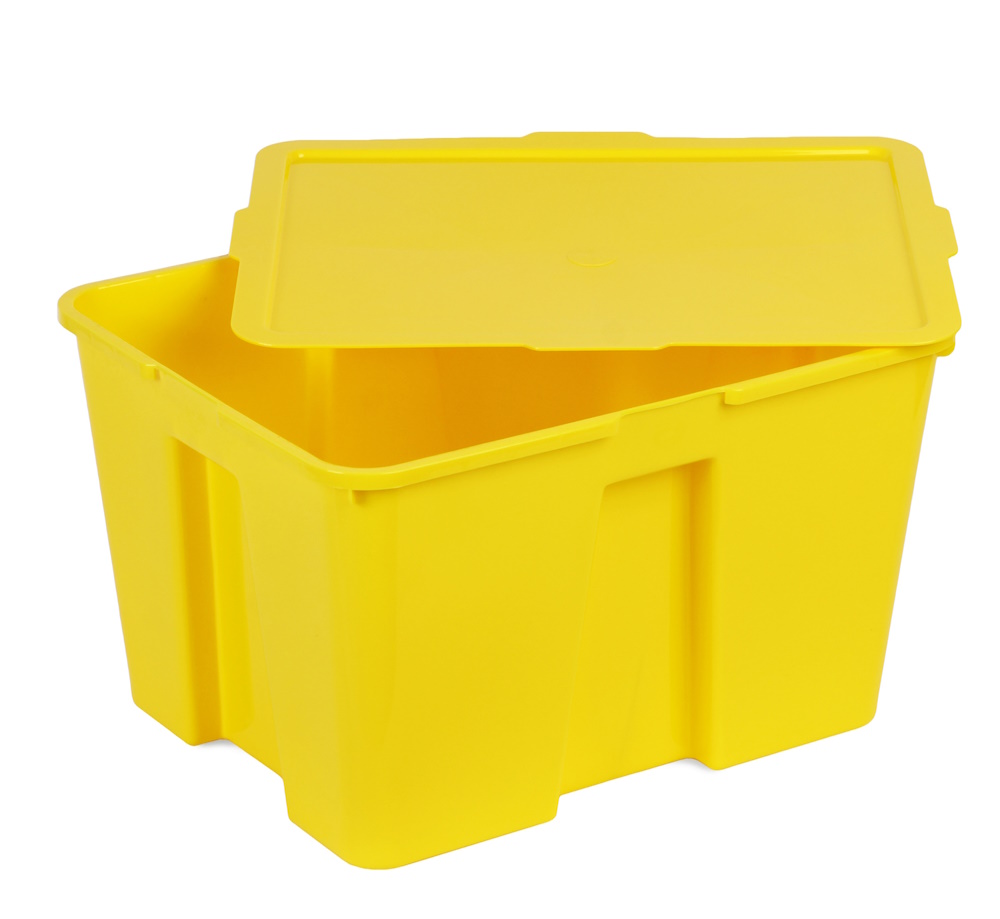картинка  Контейнер №3, большой, желтый с крышкой, Размер: 440*350*270 мм., система хранения Игротека от магазина ДетсадЯр