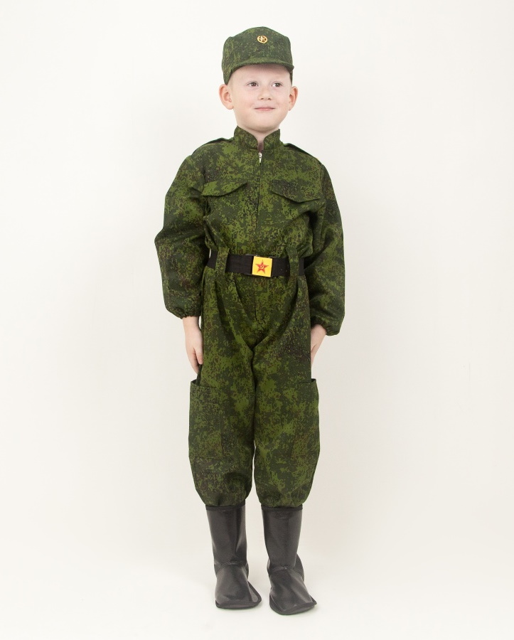 Костюм  Военный детский (комбинезон + кепи + ремень) на рост 134 см., МВ