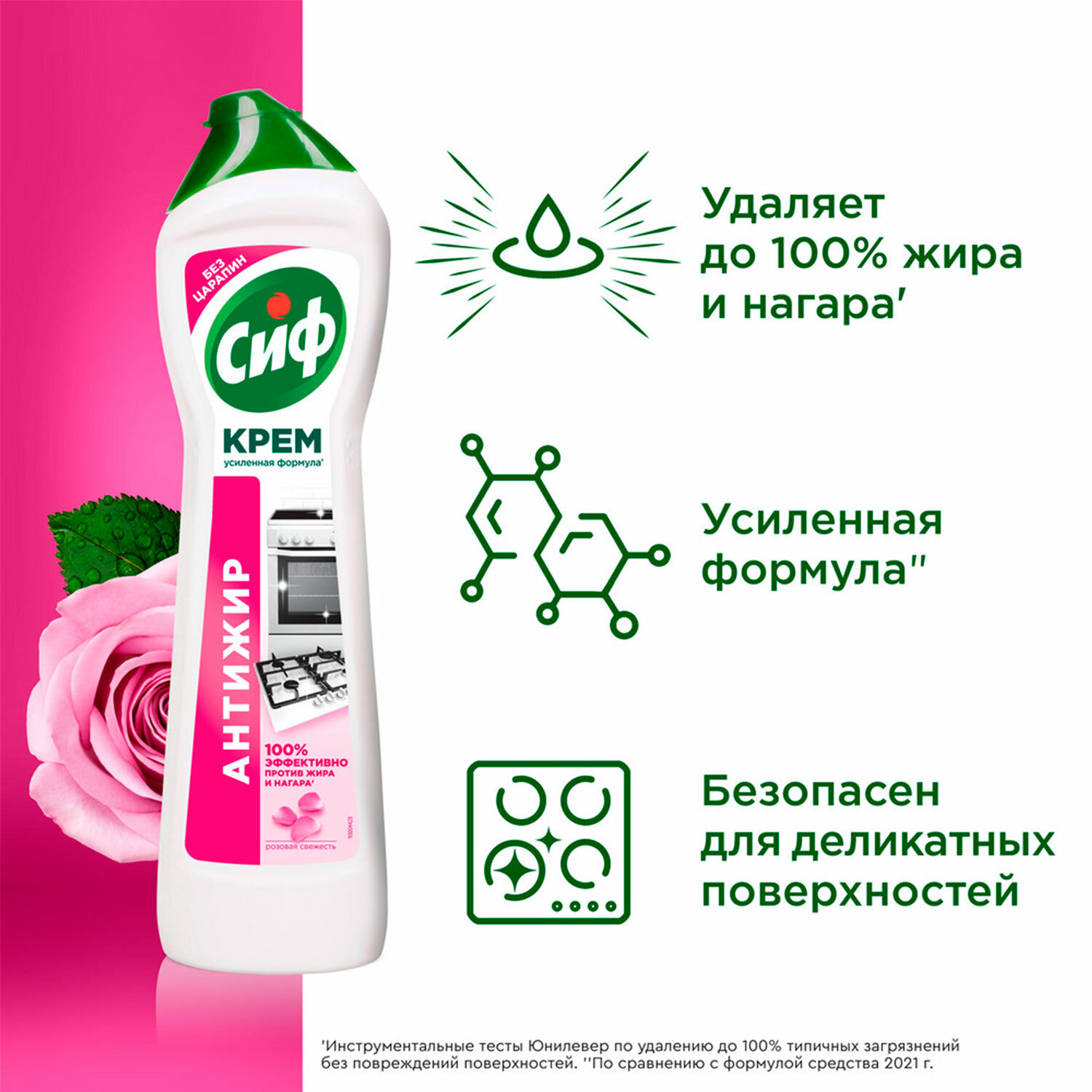 картинка Чистящее средство 500 мл, СИФ "Розовая свежесть", крем от магазина ДетсадЯр