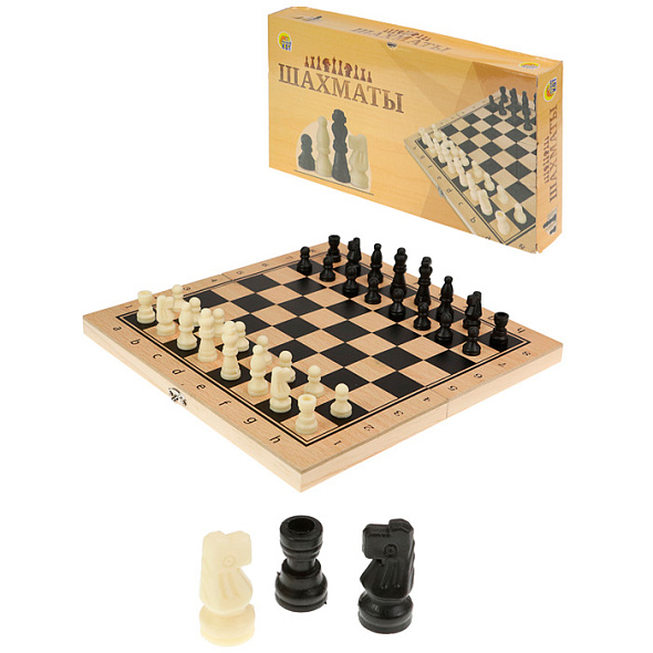 картинка Шахматы деревянные, фигуры пластик, в коробке ИН-1064 от магазина ДетсадЯр