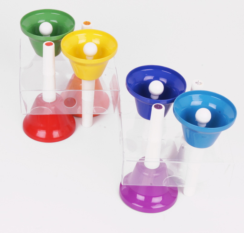 картинка  Цветные колокольчики с язычками, на ручках, 8 шт по нотам в упаковке. Fleet от магазина ДетсадЯр