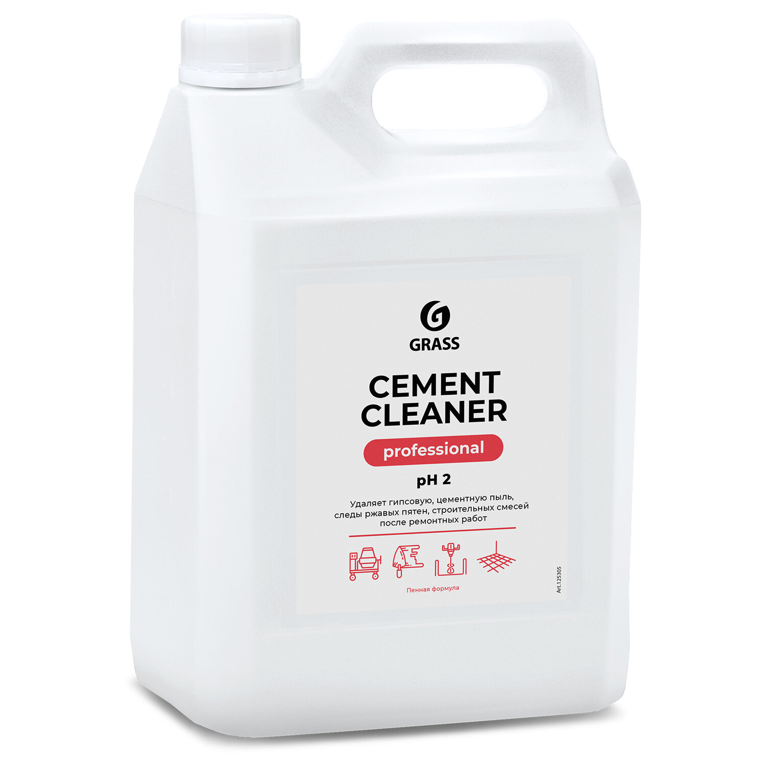 картинка Средство для уборки после строительства 5,5 кг GRASS CEMENT CLEANER, кислотное, концентрат, 125305 от магазина ДетсадЯр