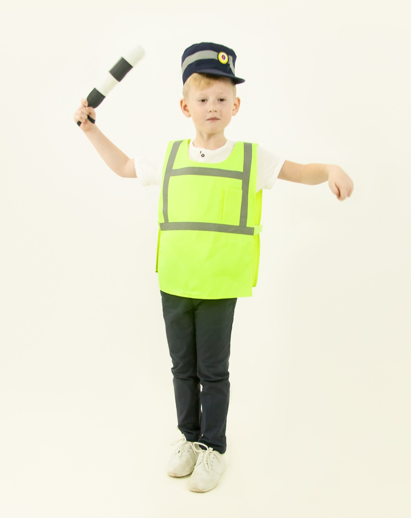 картинка Костюм детский профессия: Инспектор ДПС (жилет + кепи + полосатый жезл), МВ от магазина ДетсадЯр