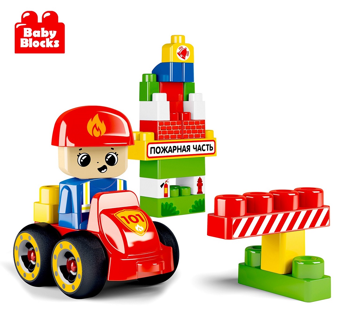 картинка Конструктор пластиковый Пожарная часть 35 деталей Baby Blocks, 03907, Десятое Королевство  от магазина ДетсадЯр