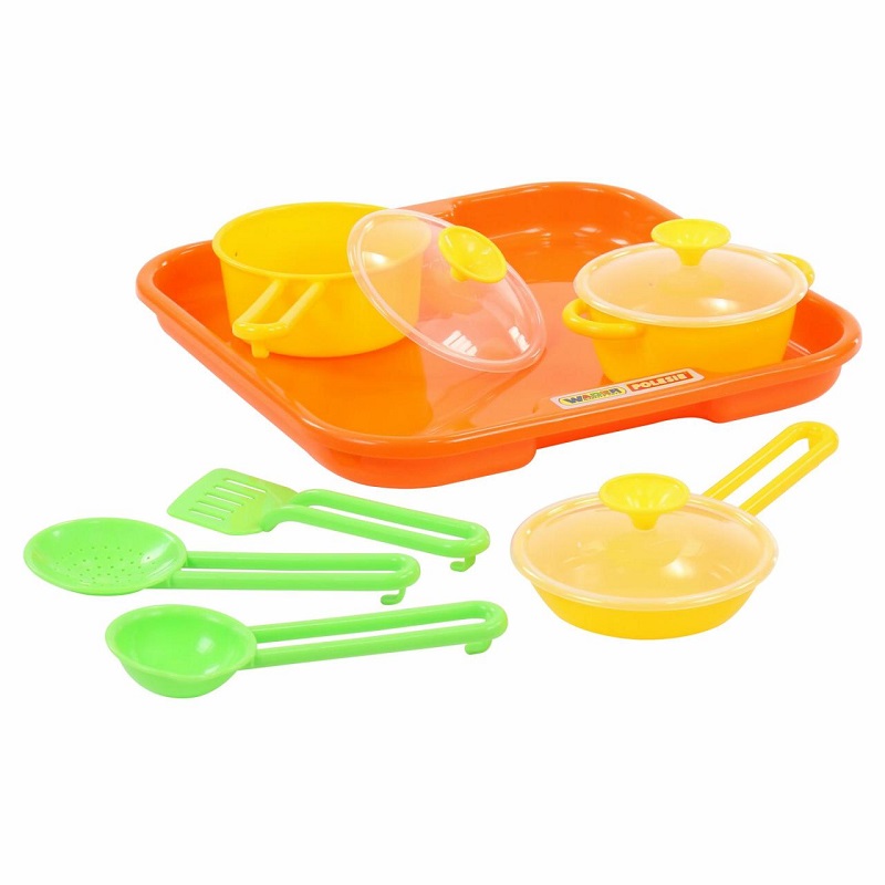 картинка Набор детской посуды "Поварёнок" №1 с подносом, 40732, Полесье от магазина ДетсадЯр