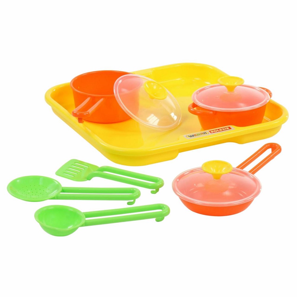 картинка Набор детской посуды "Поварёнок" №1 с подносом, 40732, Полесье от магазина ДетсадЯр