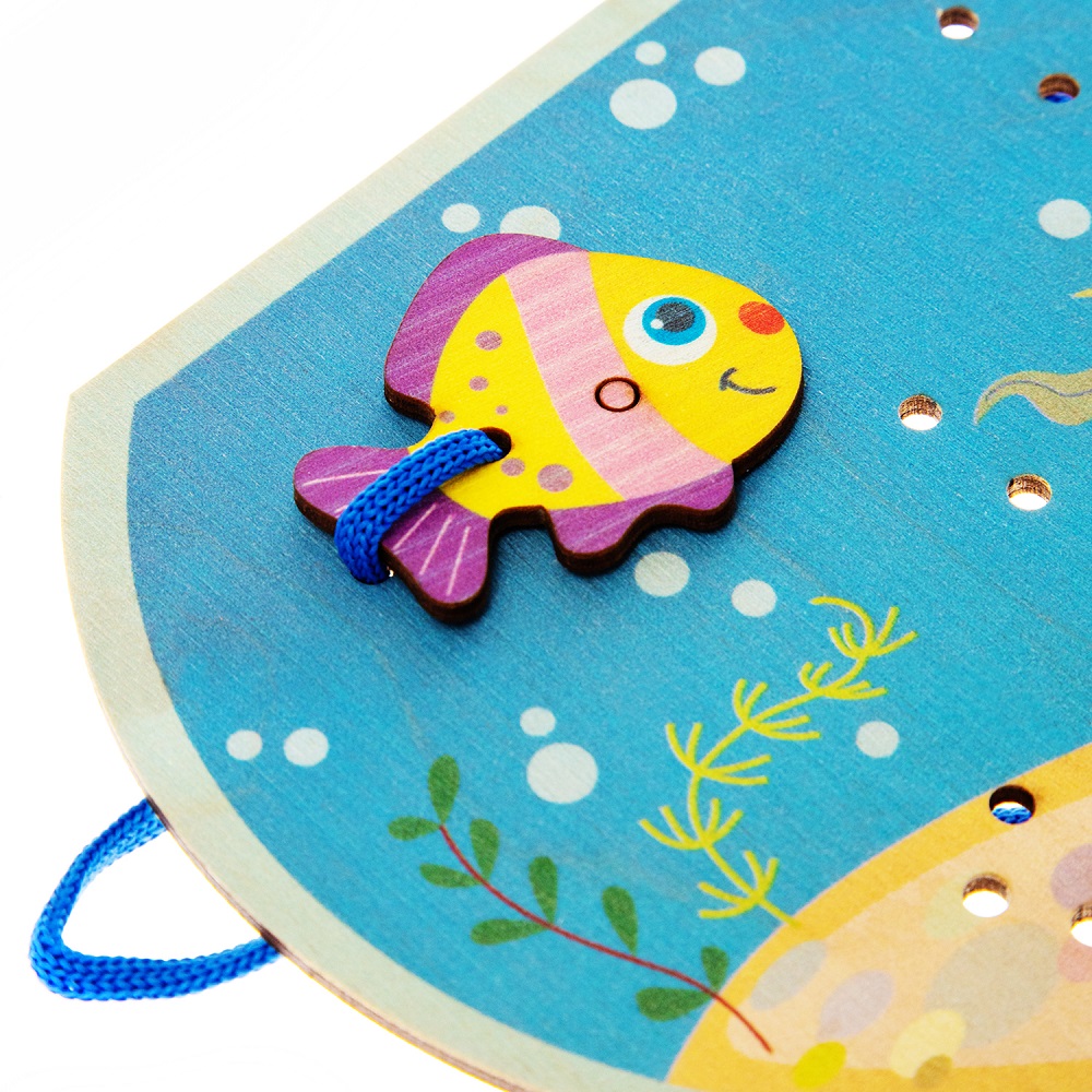 картинка Деревянная шнуровка для детей Аквариум, 01900, Десятое Королевство от магазина ДетсадЯр