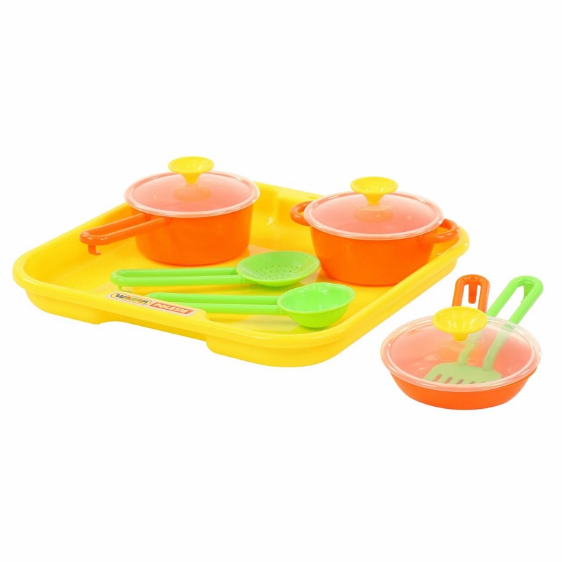 картинка Набор детской посуды "Поварёнок" №1 с подносом, 40732, Полесье от магазина ДетсадЯр