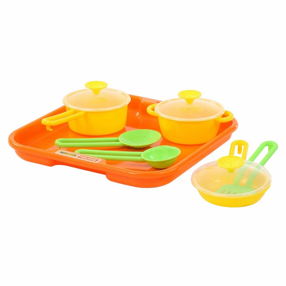 картинка Набор детской посуды "Поварёнок" №1 с подносом, 40732, Полесье от магазина ДетсадЯр