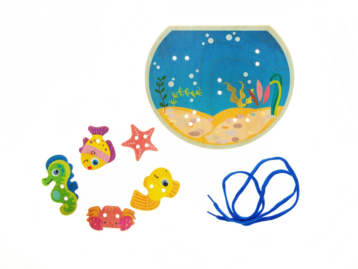 картинка Деревянная шнуровка для детей Аквариум, 01900, Десятое Королевство от магазина ДетсадЯр