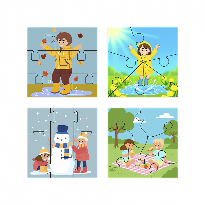 картинка Набор дидактических пазлов (сюжетные картинки), НВ-032, Ты и Я от магазина ДетсадЯр