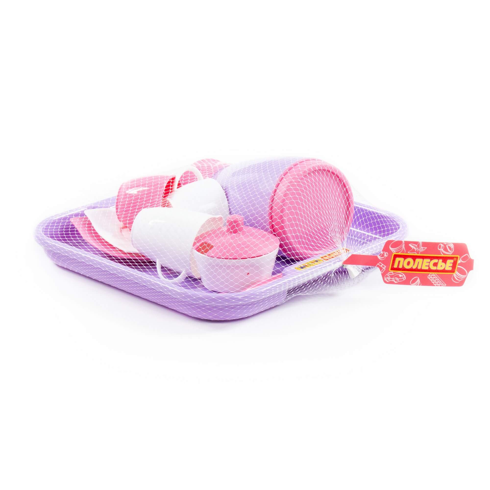 картинка Набор детской посуды Алиса с подносом на 2 персоны (Pretty Pink) 40589, Полесье  от магазина ДетсадЯр