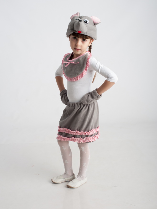 картинка Костюм детский Мышка (шапочка +нагрудник + юбочка с хвостиком) МВ от магазина ДетсадЯр